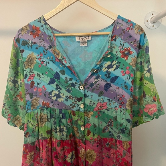 Vintage 60’s Styled By Saybury Floral Patchwork Tiered Day Dress - Picture 12 of 12
